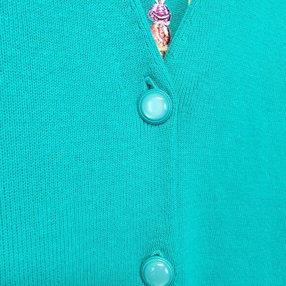 Bob Mackie Wearable Art Cardigan Sweater Size XL Green Dreamcatcher Embroidered - Picture 7 of 16